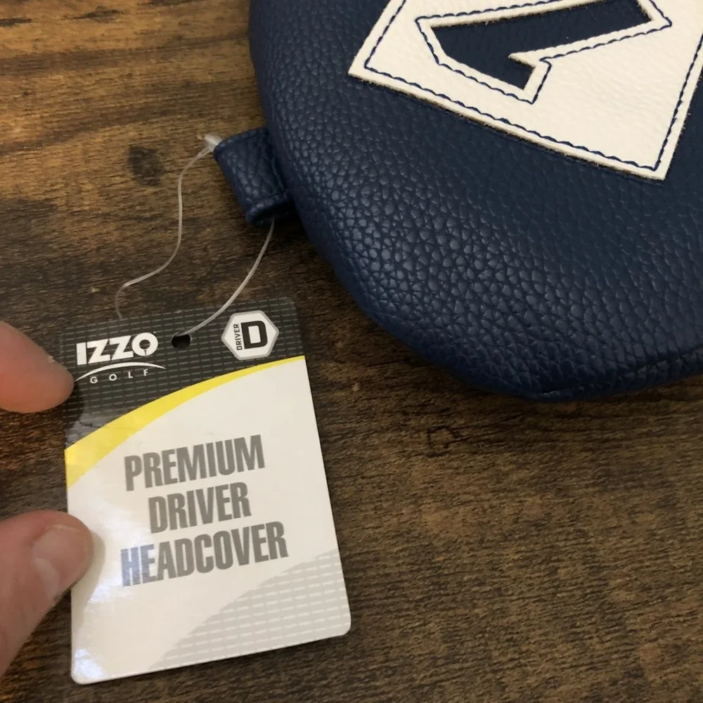 Izzo Premium Driver Headcover Navy White Fits Up To 460CC Durable Golf‎ Cover